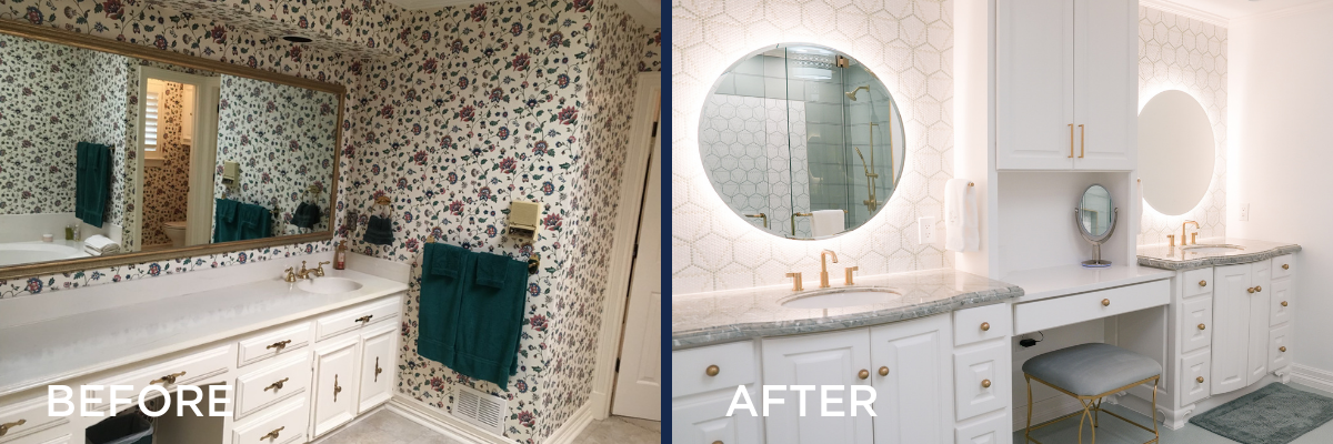Primary Bath Remodel with Custom-Designed Vanity