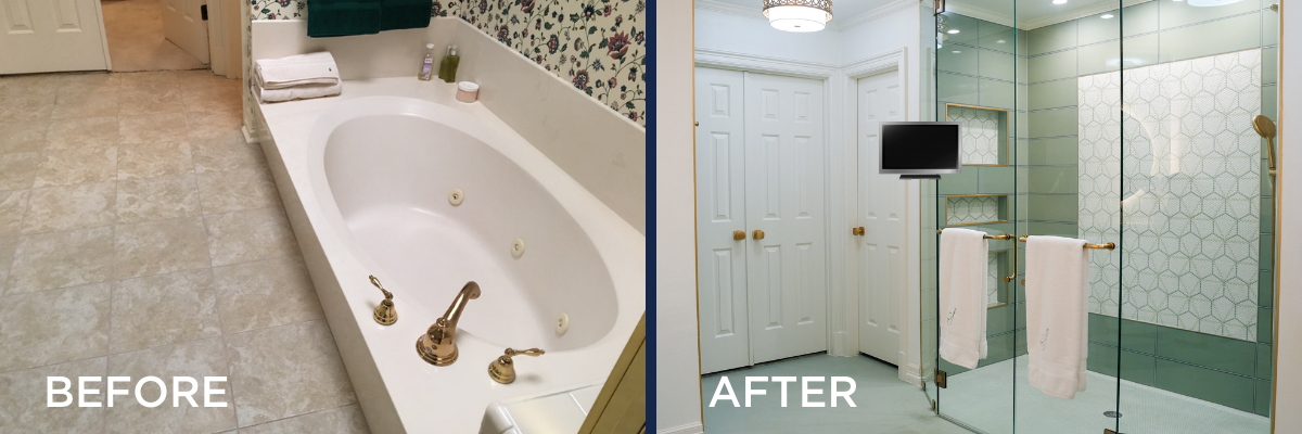 Sunken Garden Tub Bathroom Before and After